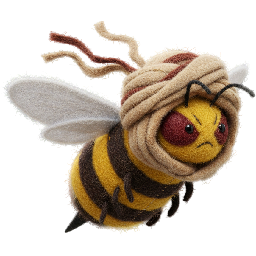 Desert bee with angry red eyes