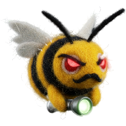 Night bee with night-vision goggles