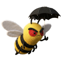 Bee with a tiny umbrella