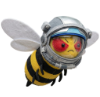 Bee in a space helmet